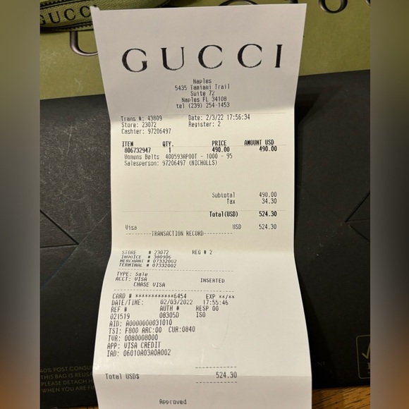 Gucci leather belt. - Picture 3 of 5